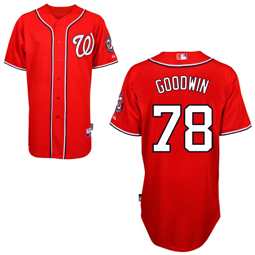 Brian Goodwin #78 MLB Jersey-Washington Nationals Men's Authentic Alternate 1 Red Cool Base Baseball Jersey
